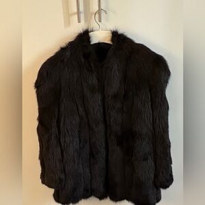 Women's Black Longhair Fur Coat
